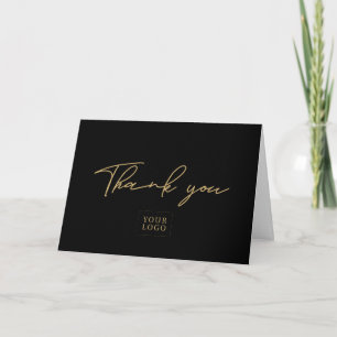 Black & Gold Modernes Business Danke Note Card