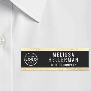Black Gold Modernes Geschäftslogo Namensschild