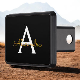 Black Gold Modernes Script Giron Monogram Name Abschlepphaken Cover