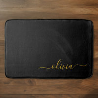 Black Gold Modernes Script Giron Monogram Name