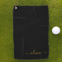 Black Gold Modernes Script Giron Monogram Name