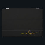 Black Gold Modernes Script Giron Monogram Name iPad Pro Cover<br><div class="desc">Black and Gold Simple Script Monogram Name Laptop Case. Das macht den perfekten 16 Geburtstag,  Hochzeit,  Brautparty,  Jubiläum,  Babydusche oder Junggeselinnen-Abschied Geschenk für jemanden,  der Lieben glamourösen Luxus und schicke Stile.</div>