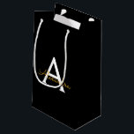 Black Gold Modernes Script Giron Monogram Name Kleine Geschenktüte<br><div class="desc">Schwarz und Gold einfache Script Monogram Name Geschenktasche. Das macht den perfekten 16 Geburtstag,  Hochzeit,  Brautparty,  Jubiläum,  Babydusche oder Junggeselinnen-Abschied Geschenktasche für jemanden,  der Lieben glamourösen Luxus und schicke Stile.</div>