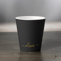 Black Gold Modernes Script Giron Monogram Name