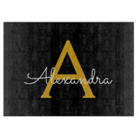 Black Gold Modernes Script Giron Monogram Name