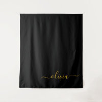 Black Gold Modernes Script Giron Monogram Name