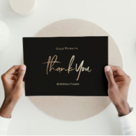 Black Gold Modernes Skript | Vielen Dank für Ihre  Folien Feiertagspostkarte