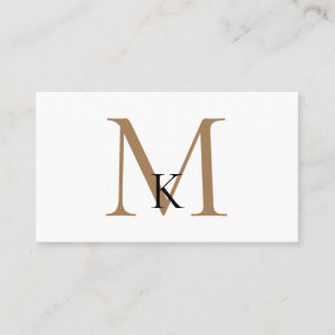 Black & Gold Monogram Business Card Visitenkarte