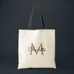 Black Gold Monogram Elegante Girly Script Tote Bag Tragetasche<br><div class="desc">Chic schwarz und gold Monogramm Tote Tasche. Entwickelt von Thisisnotme©</div>