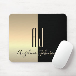 Black Gold Monogram Mousepad