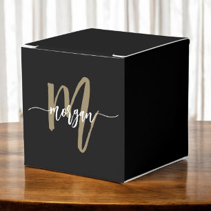 Black Gold Monogram Stilvoll modern Geschenkschachtel