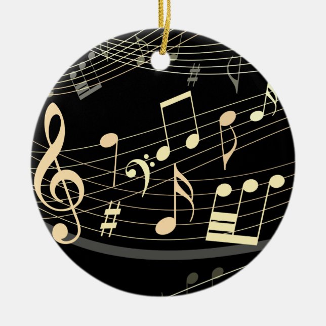 Black Gold Musical Weihnachtsschmuck Personalisier (Vorne)