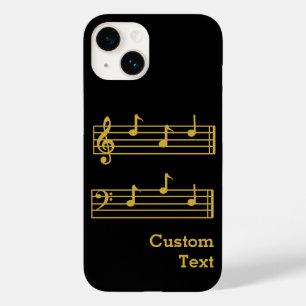 BLACK GOLD MUSIKNOTEN BEST VATER TEXT TREBLE BASS Case-Mate iPhone 14 HÜLLE