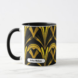 Black Gold Neo Deco Seamless Abstract Art Tasse