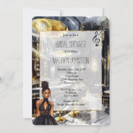 Black Gold Night Club Brautparty Einladung