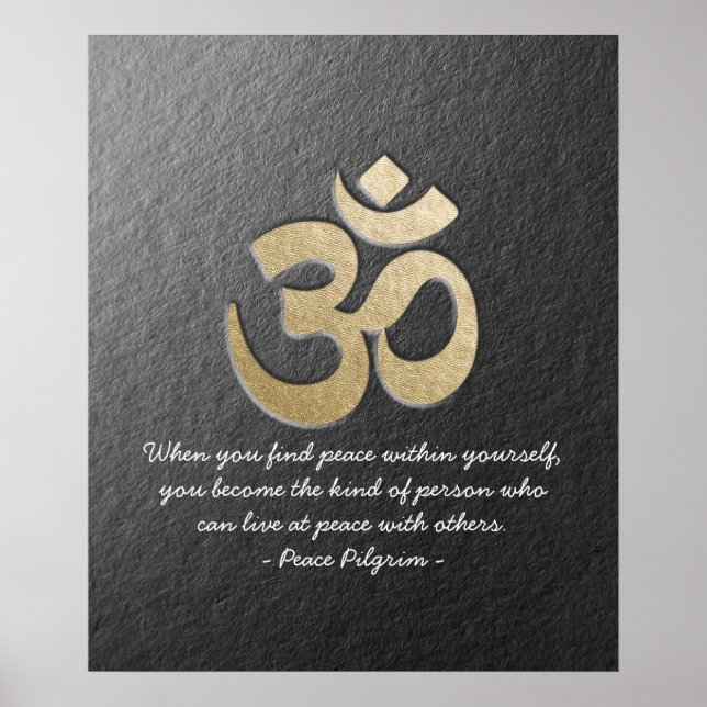 Black & Gold OM Symbol YOGA Meditation Instructor Poster (Vorne)
