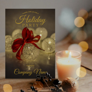 Black Gold Ornament Corporate Holiday Party Einladung