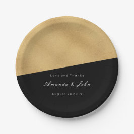 Black Gold Pastel Bridal Wedding Geometry Minima Pappteller