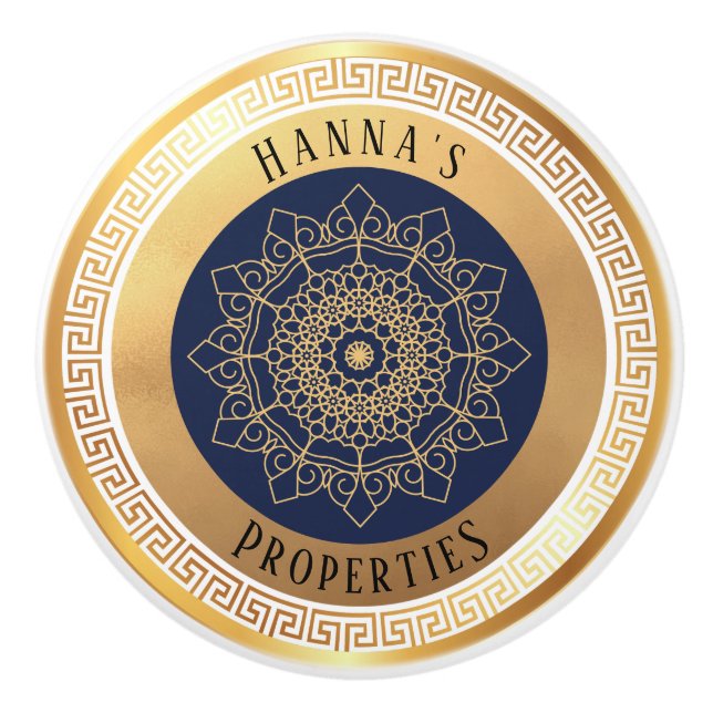 Black Gold Personalisiert Keramikknauf (Vorderseite)