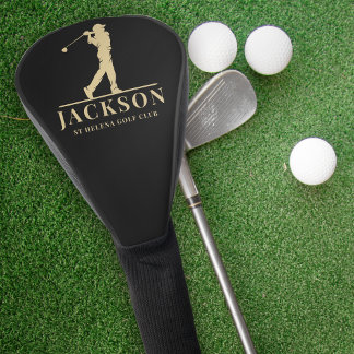 Black Gold Personalisiert Monogram Golf Swing Headcover