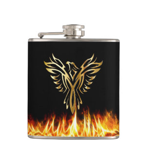 Black Gold Phoenix Flammen 6 oz. Flachmann