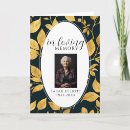 Black & Gold Photo Funeral Order of Service  Programm