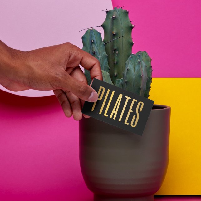 Black & Gold Pilates Visitenkarte (Von Creator hochgeladen)