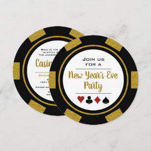 Black Gold Poker Chip Casino Einladung