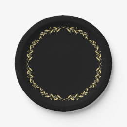 Black & Gold Poker Night Party Plates Pappteller