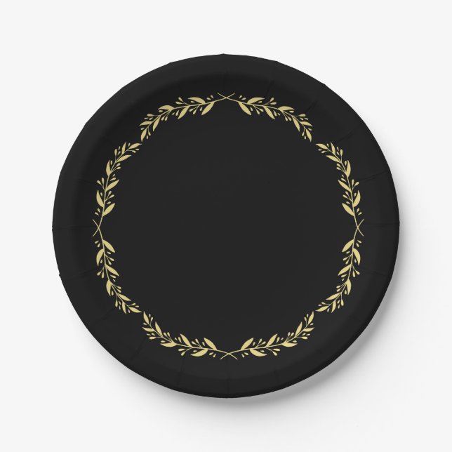 Black & Gold Poker Night Party Plates Pappteller (Vorderseite)
