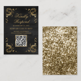 Black Gold QR Code UAWG Wedding Website Begleitkarte