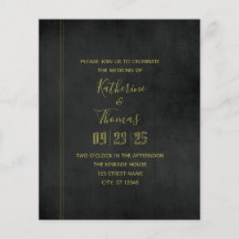 Black & Gold Regal Wedding Einladung Budget Flyer