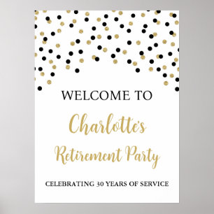 Black Gold Rentirement Party Custom 18x24 Poster