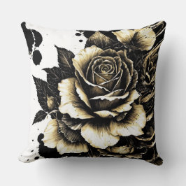 Black Gold Rose Kissen