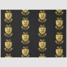 Black & Gold Royal Emblem Shield Monogram