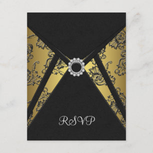 Black Gold RSVP-Karte RSVP Karte