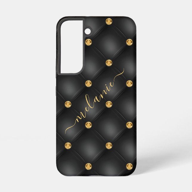 Black Gold Samsung Galaxy Fall mit Individuelle Na Hülle (Rückseite)