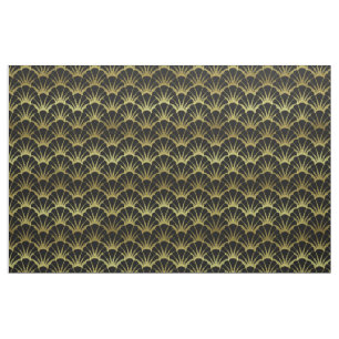 Black Gold Scallop Muscheln Klassische Deko Skalie Stoff