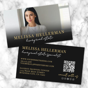 Black Gold Schrift Luxusimmobilien Visitenkarte