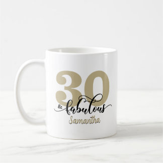 Black Gold Script 30 und fabulous Geburtstag Kaffeetasse