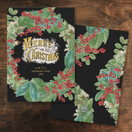 Black Gold Script Urlaub Frohe Weihnachtskarte Feiertagskarte