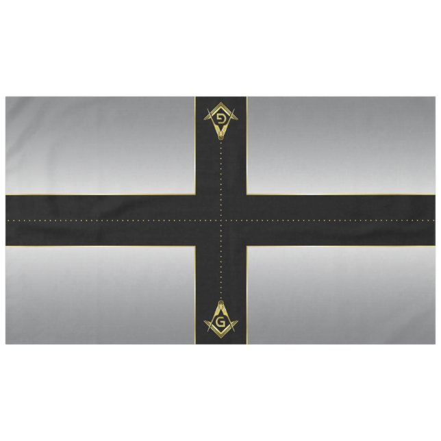 Black Gold Silver Masonic Tablett & Dekorationen Tischdecke (Vorderseite (Horizontal))