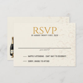 Black & Gold Silvester Hochzeit RSVP Karte