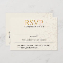 Black & Gold Silvester Hochzeit RSVP Karte