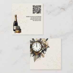 Black & Gold Silvester QR Begleitkarte