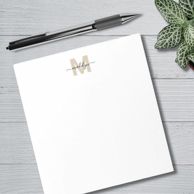 Black Gold Simple Name Monogram Notizblock (Black Gold Simple Name Monogram Notepad)