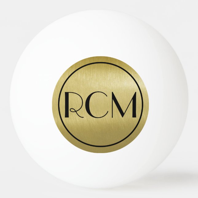 Black Gold Simple Sophisticed Monogram   Tischtennisball (Vorderseite)