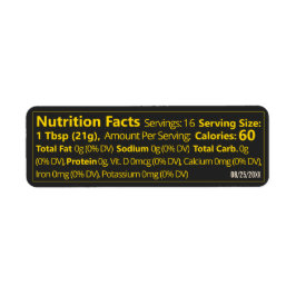 Black & Gold Small Honey Nutrition Fakten