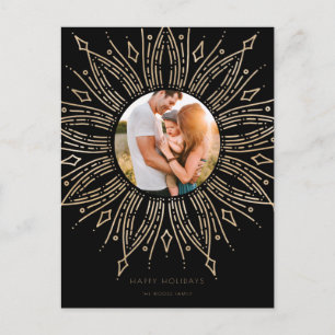 Black & Gold Sonnenbrille Bilderrahmen Deko Weihna Postkarte