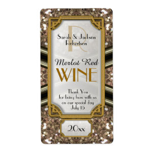 Black Gold Sparkler Wein Flaschen Etiketten